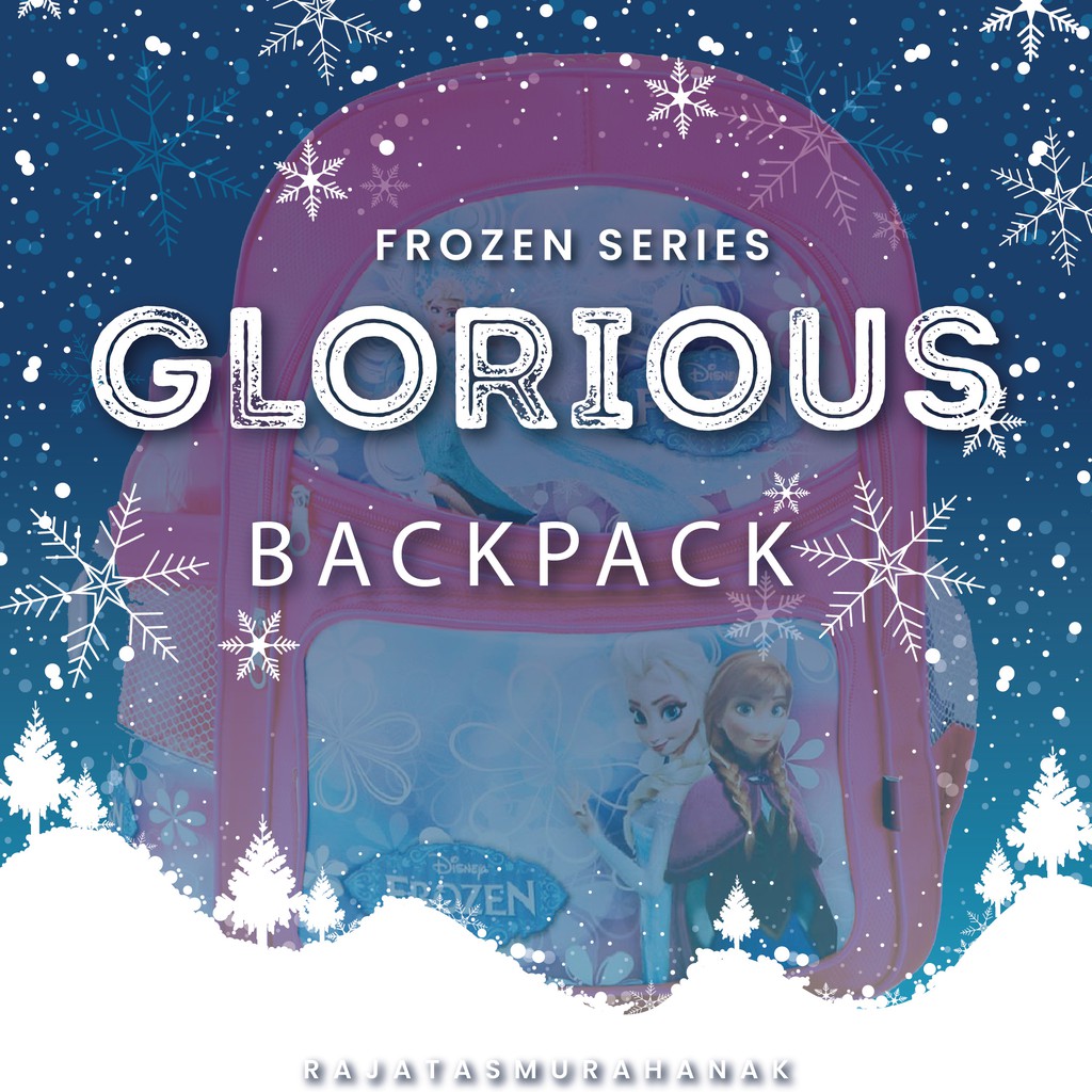 Tas Ransel Anak Perempuan Karakter - Frozen Anna Elsa - GLORIOUS + BOTOL - School Bag Tas Sekolah