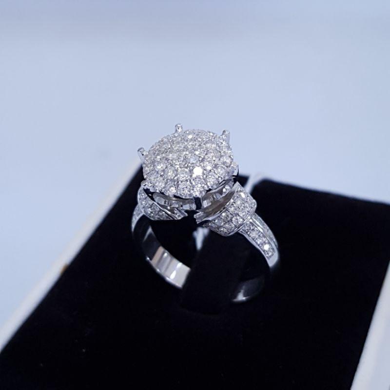 Cincin emas berlian eropa asli dan natural (nj57)