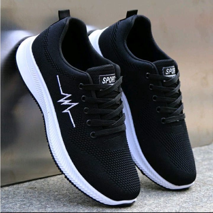 Jual Promo Sepatu Pria Sepatu Cowok Sneakers Pria Sepatu Sekolah Pria Warna Hitam Sepatu Sp02 7923