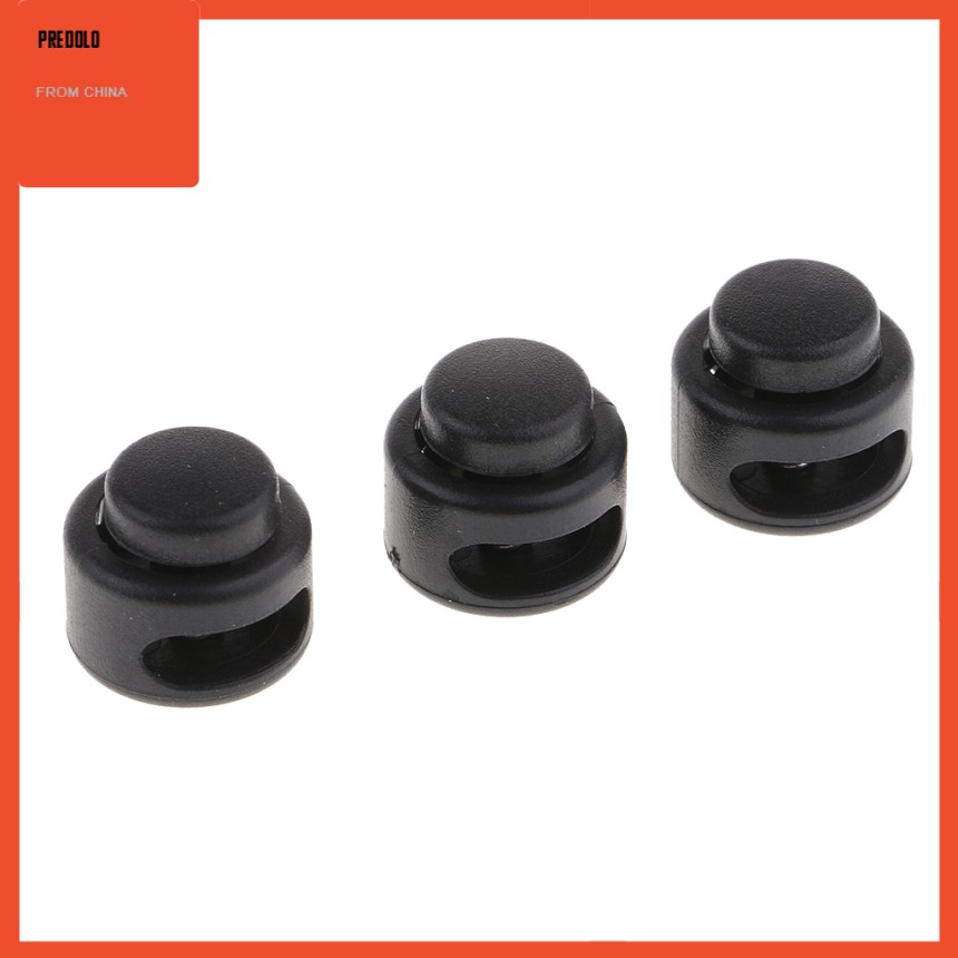 [In Stock] 50pcs Plastic Toggle Spring Stop 2 Hole String Lanyard Luggage Stoppers 13mm