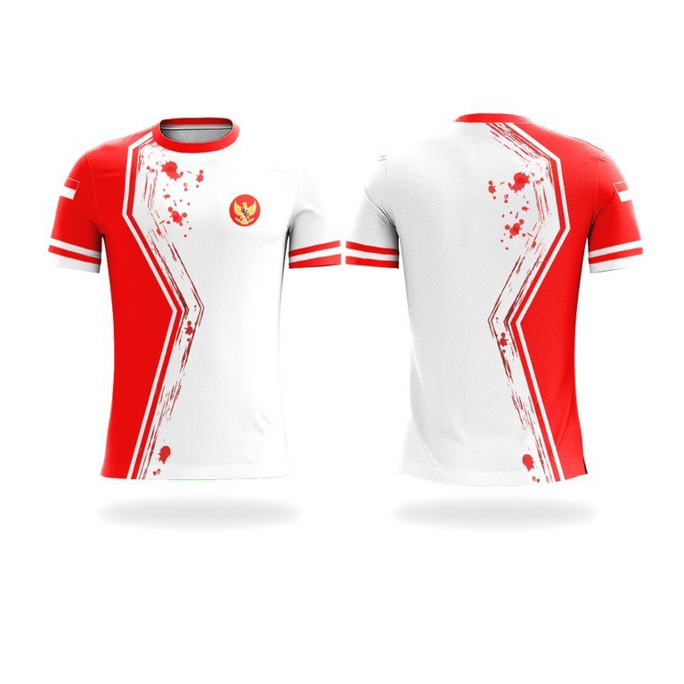 Kaos Jersey Sport Sepeda Indonesia Garuda Merah Putih Custom GFR97