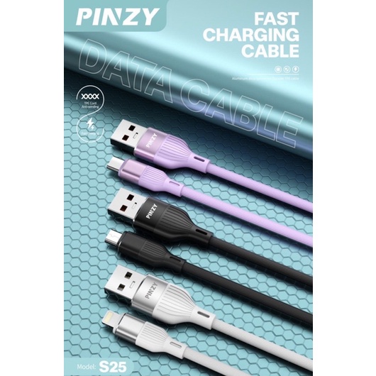 Kabel Data S25 - Kabel Charger PINZY S25 Type Micro USB Fast Charging - S25 Micro USB