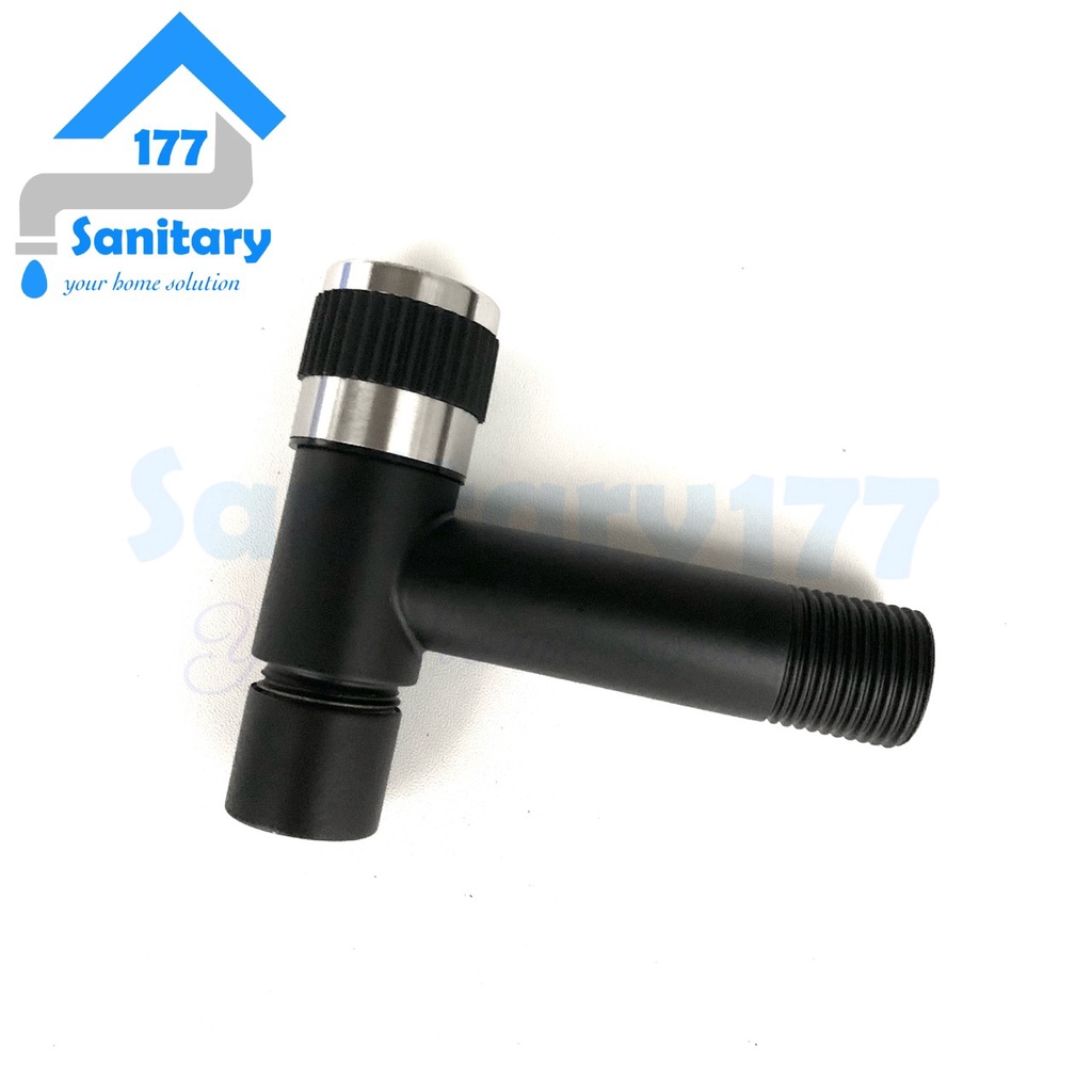 Kran TEMBOK Stainless 304 Minimalis HITAM 501B- Keran air stenlis faucet wall bathroom mini wudhu selang mesin cuci  black stenlis keran air taman /T53