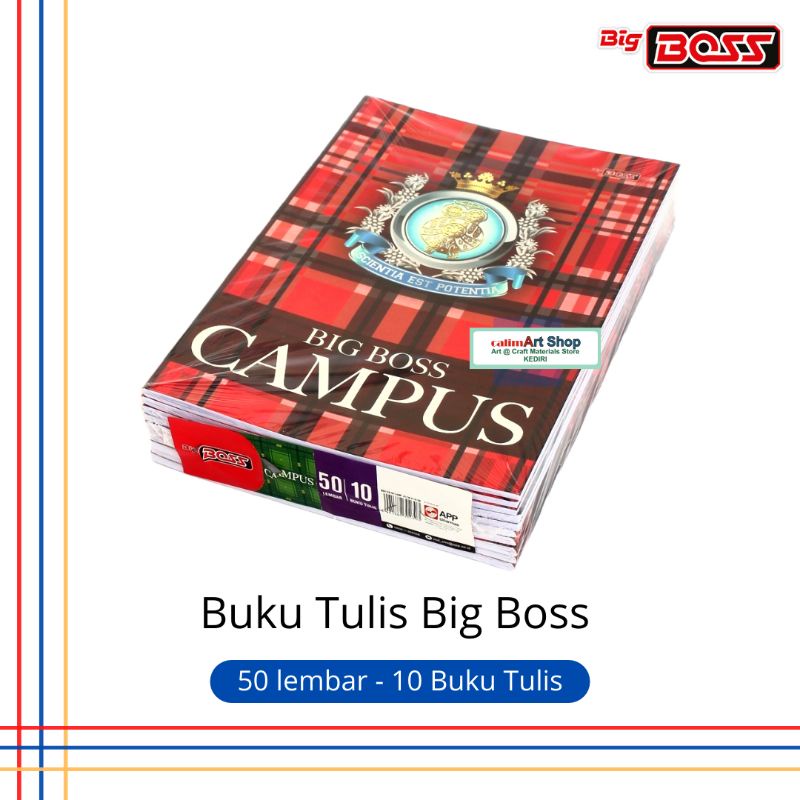 Buku Tulis Big Boss 50 lembar / Buku Tulis Campus (Isi 10 Buku)