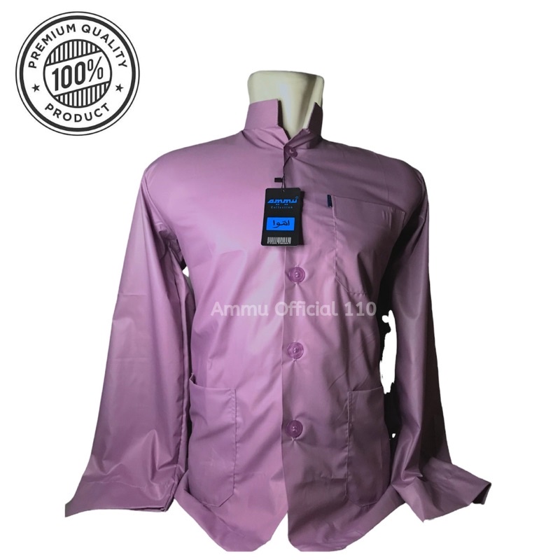 BAJU KOKO AMMU BUSANA MUSLIM PRIA AMMU COLLECTION ORIGINAL 100%-UNGU LILAC