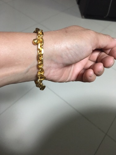 Gelang Rantai Lapis Emas + Balut Kristall