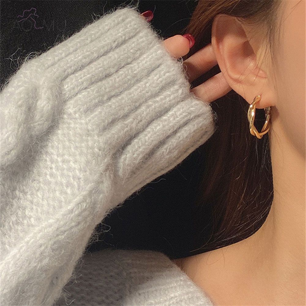MXBEAUTY Simple Dangle  Earrings Retro Fashion  Accessories Hoop Earrings Party Jewelry Circle Temperamental Interweave Twist Geometric Weaving Jewelry/Multicolor