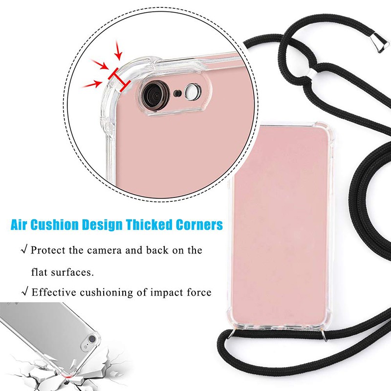 Case Dengan Lanyard Dan Airbag Anti Hilang Untuk Iphone 11 Pro Max Ip6S Ip7 8plus7plus X Xr Xs Max