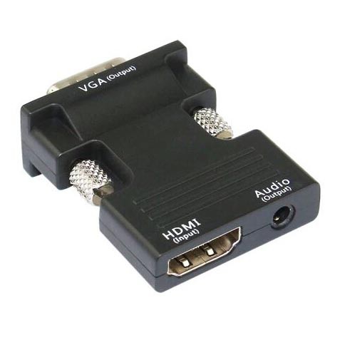 Rovtop Adapter Converter HDMI Female to VGA Male 1080P Audio Port - HV100200 - Black