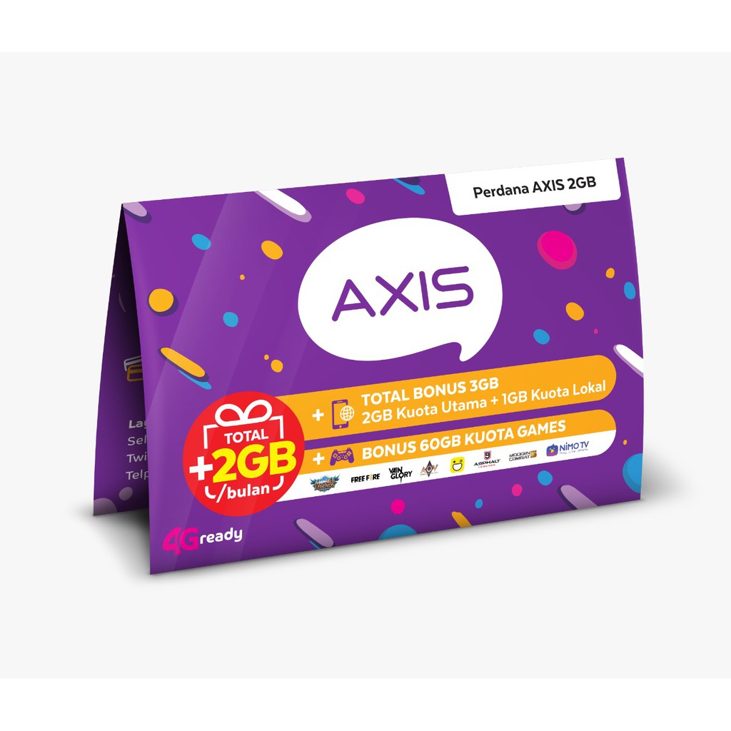 Kartu Perdana Paket AXIS BRONET 24 Jam, 60hari 2GB (2Pcs ...