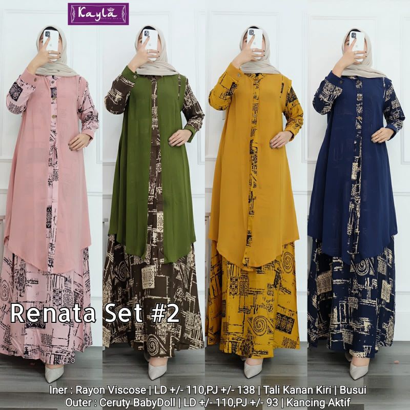 SET GAMIS RAYON VISCOSE + OUTER CERUTI RENATA SET #2 BY KAYLA
