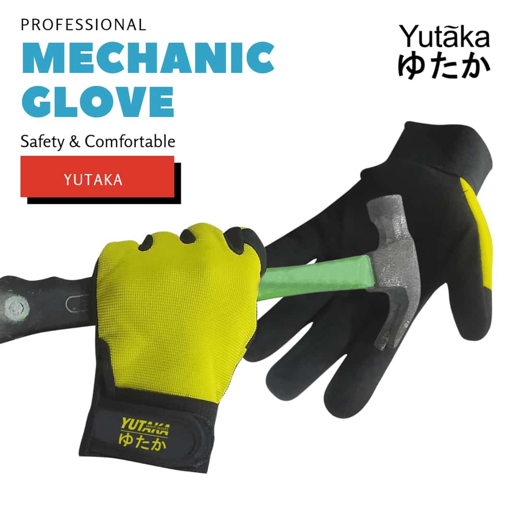 Sarung Tangan motor,sepeda,touring Yutaka warna kuning/Sarung Tangan yutaka Pendek Glove