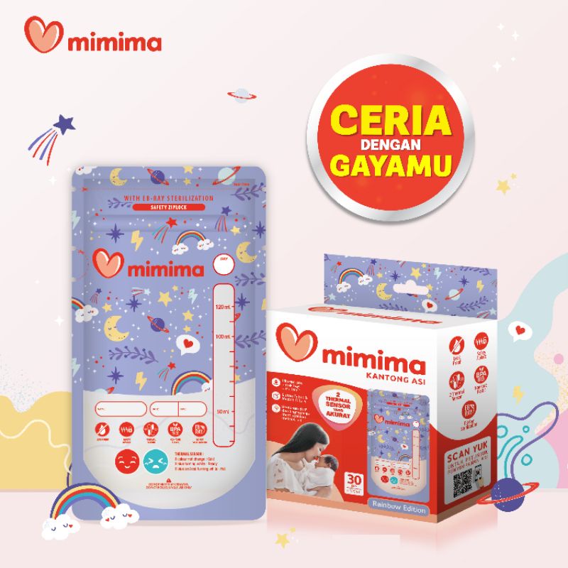 KANTONG ASI MIMIMA DOODLE EDITION 120ML isi 30PC