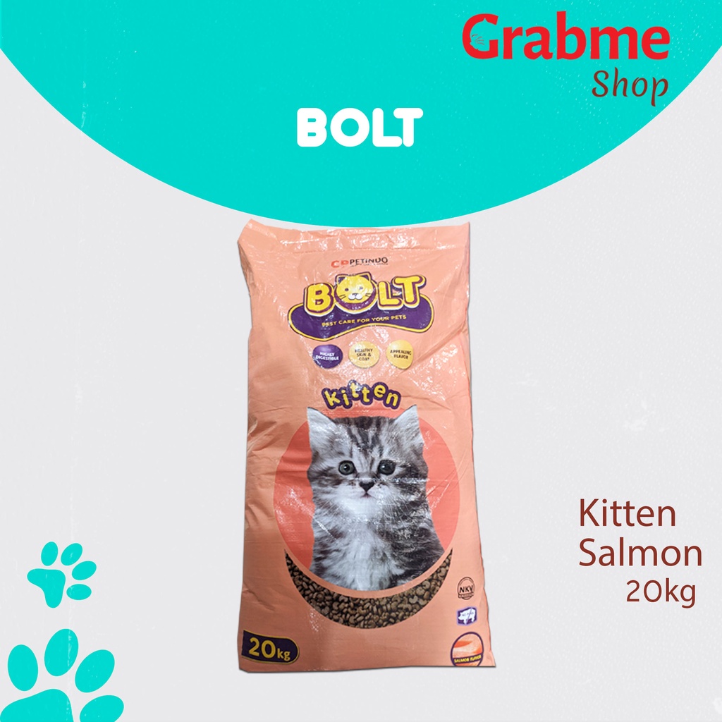 Makanan Kucing murah BOLT Kitten salmon 20kg (GRAB GOSEND)