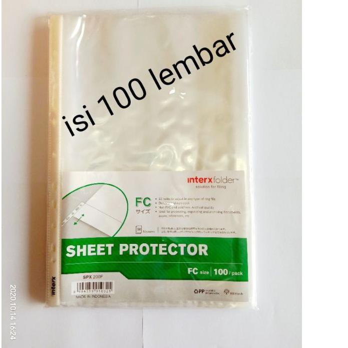 

Terbaru - PP Pocket Folio InterX isi 100 Lembar / Sheet Protector F4 Inter X pak 100