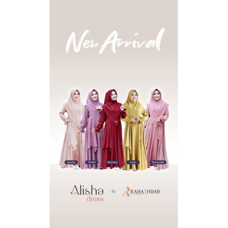 Alisha Dress by Raisa Hijab | Dress sett Khimar | gamis Dewasa Two Tone
