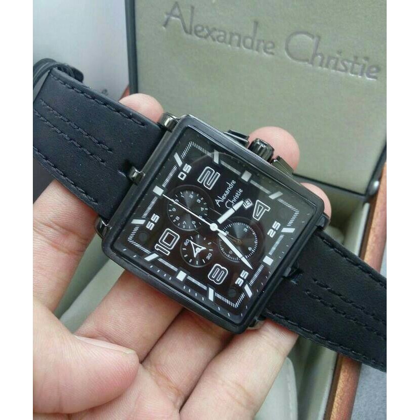 jam tangan pria alexandre christie AC 6409MC FULL HITAM