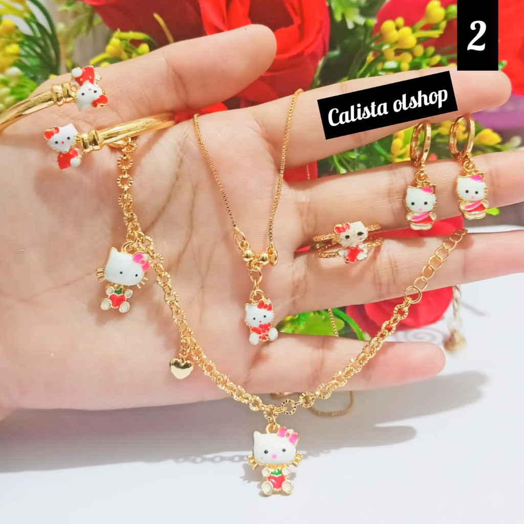 Calistanauliolshop Set Anak Hello Kitty Xuping (COD)