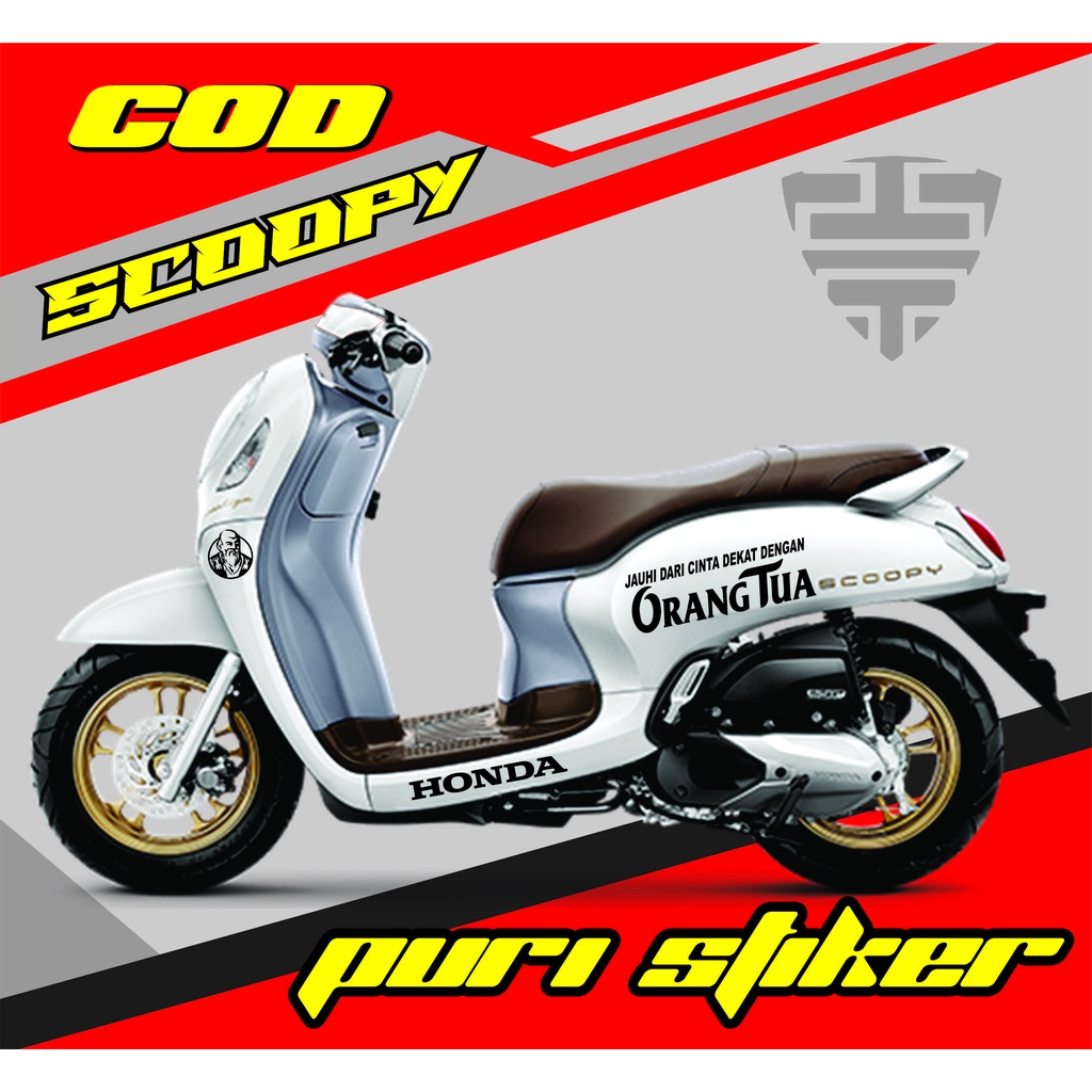 Stiker Cutting SCOOPY ORANG TUAJauhi cinta dekati orang tua stiker
cutting striping decal motor Scoo