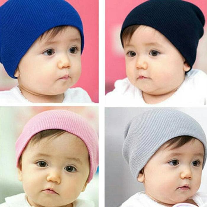 Kupluk Bayi Anak Laki Laki Hangat - Kupluk Beanie Anak - Topi Kupluk Anak Elastis - Topi Anak Import