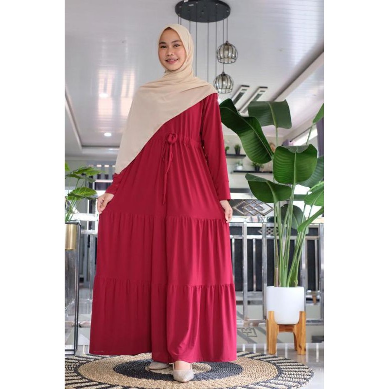 Gamis jersey polos / gamis harian adem