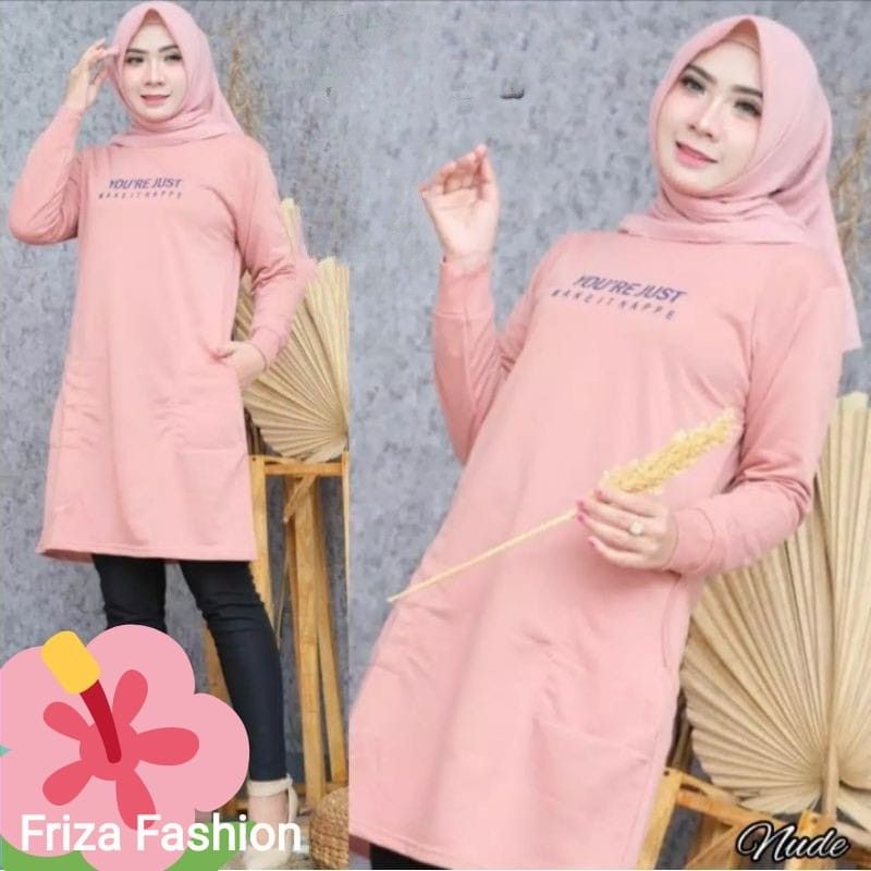 BAJU TUNIK MUSLIMAH TERBARU / BAJU TUNIK BAHAN KAOS BABYTERRY