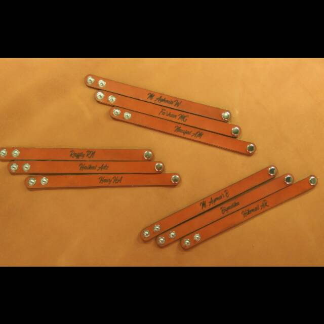 Gelang Kulit ukir nama kulit asli gelang nama Model Simpel A