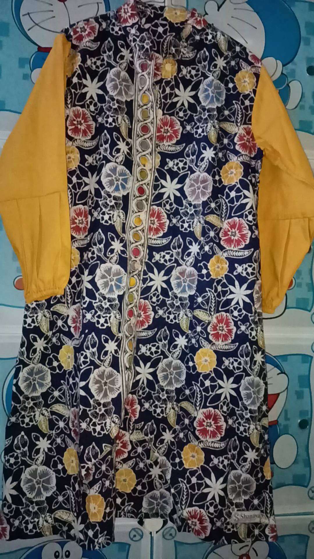 Shanaya Batik Tunik Alia Batik Cap Wonogiren Lengan Balon Kancing Full