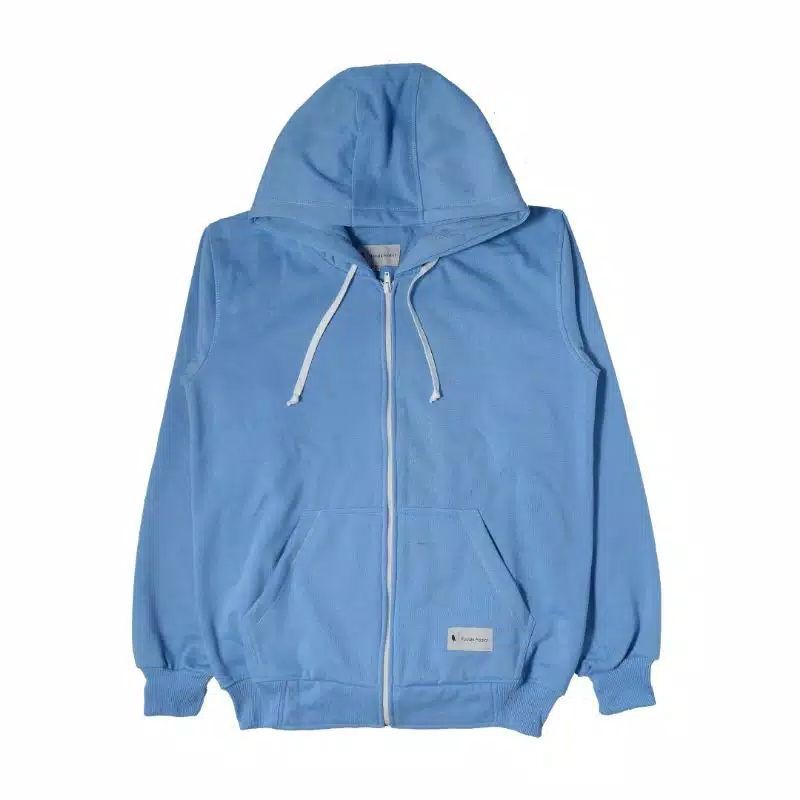 Jaket Hoodie Polos Baby Blue