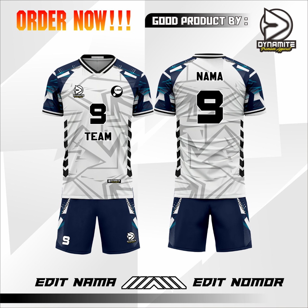 PROMO JERSEY CUSTOM PREMIUM DYNAMITE APPAREL FULL PRINTING VOLI VOLLY FUTSAL SEPAKBOLA BADMINTON TEN