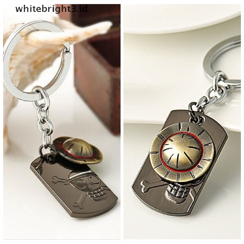 (whitebright3.id) Gantungan Kunci Model Anime One Piece Luffy Bahan Stainless Steel