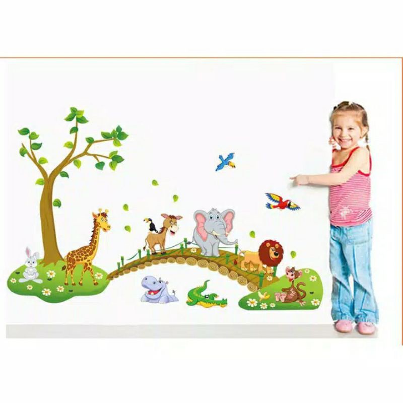 Crossing animal wallsticker wall sticker stiker dinding