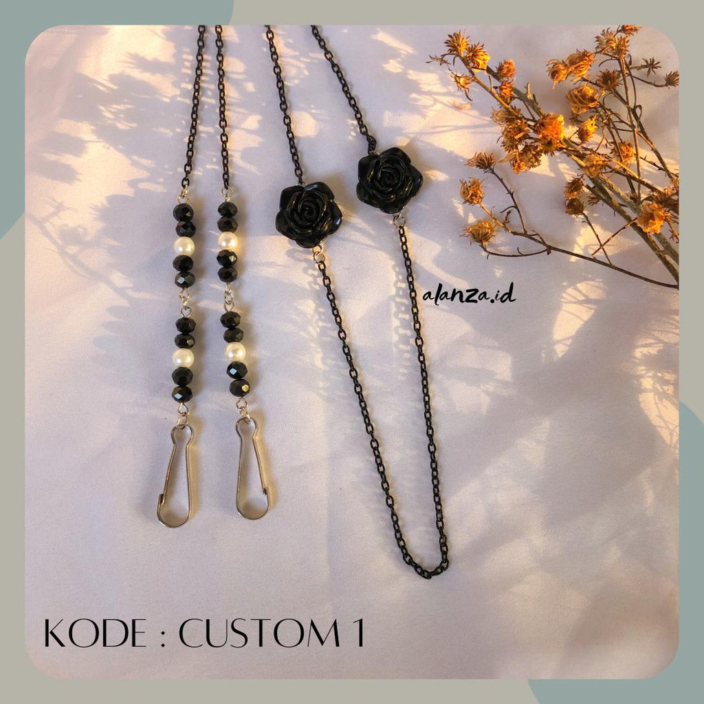 Strap Mask 2in1 Hijab / Strap Mask Cantol / Kalung Masker  / Konektor Masker/  Custom 1 by alanza.id