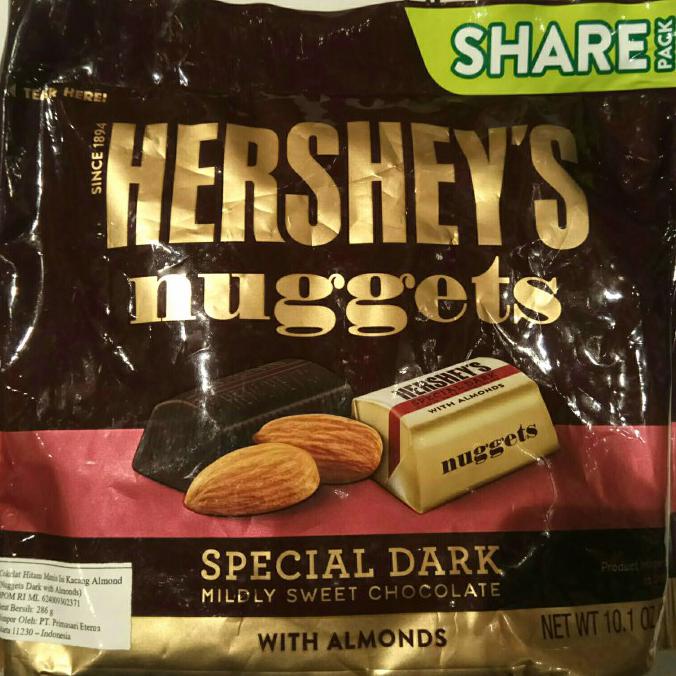 

TERLARIS HERSHEY NUGGETS SPECIAL DARK CHOCOLATE WITH ALMONDS 286 GR MAKANAN & MINUMAN