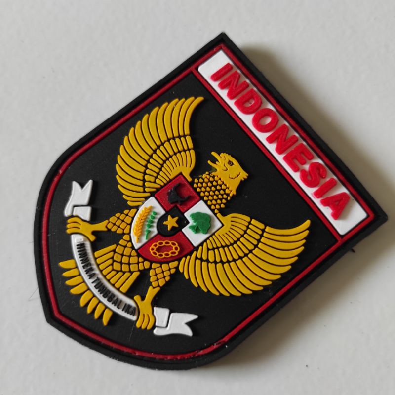 PATCH RUBBER LOGO GARUDA INDONESIA TAMENG/TEMPELAN EMBLEM KARET VELCRO