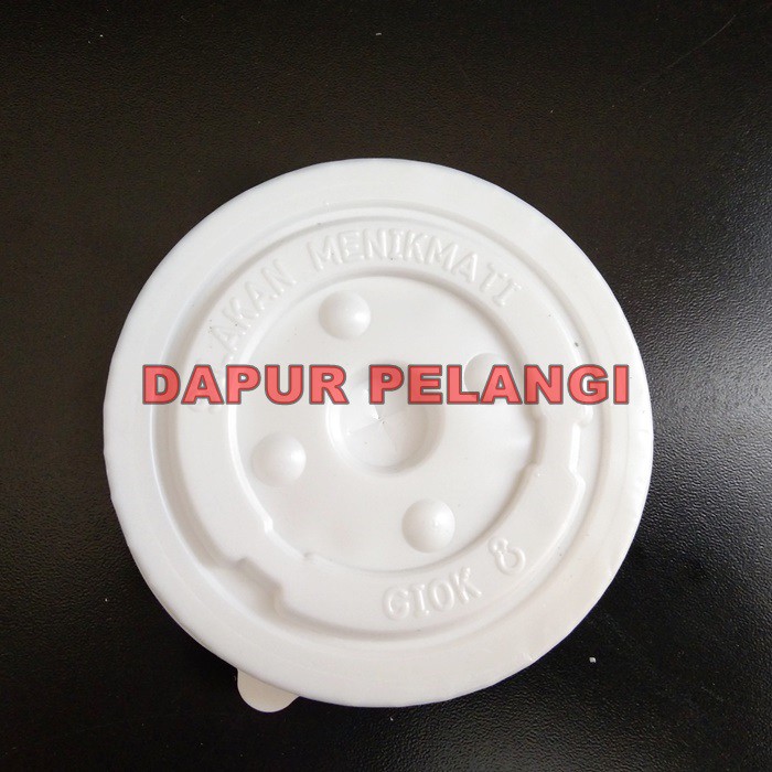 Tutup Gelas Plastik 10oz 12oz 14oz 16oz / Tutup Gelas Pop Ice / Tutup Datar Butek Giok isi 50pcs