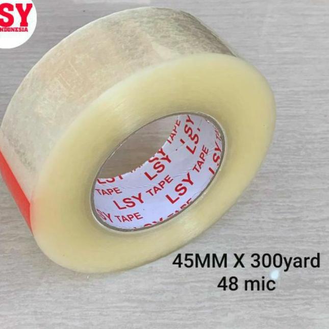 

국 lakban bening 300 yard ketebalan 48 mic LSY TAPE INDONESIA Promo