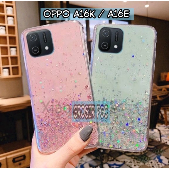 SOFTCASE GLITER ( OPPO A16K / A16E ) TERBARU CASE DOVE GLITER FUZE TRANSPARAN DENGAN PROTEKSI KAMERA