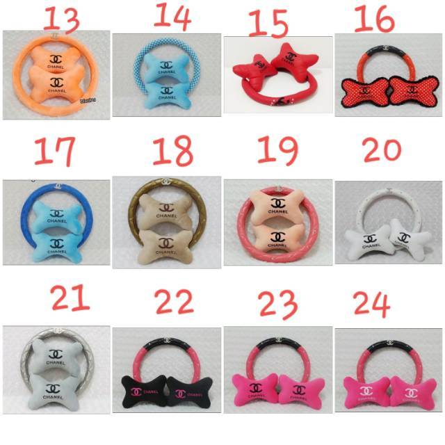 Set bantal headrest sandaran kepala jok leher setir stir Set bantal headrest sandaran kepala jok leher setir stir