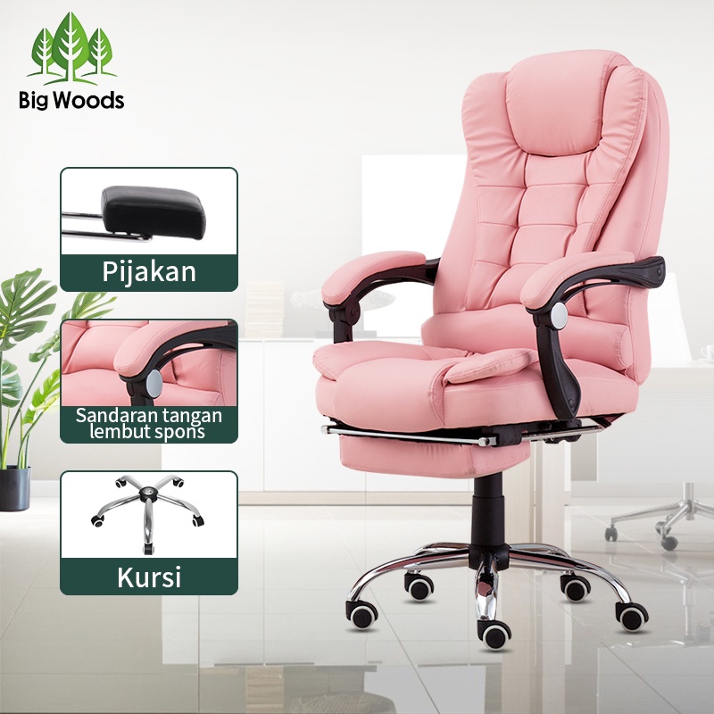 Kursi Kantor /Kursi Direktur/ Kursi Gaming / kursi kerja / kursi staff/ kursi manager / Kursi Santai-Merah Jambu baj