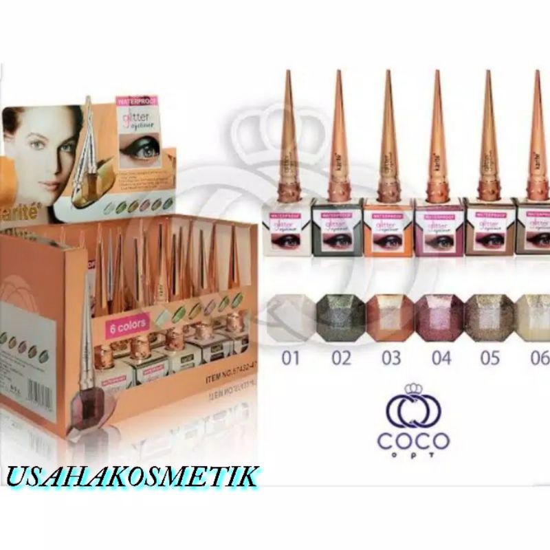 ECER EYELINER GLITER KARITE MAKEUP ARTIS WATERPROOF NO.57432-47