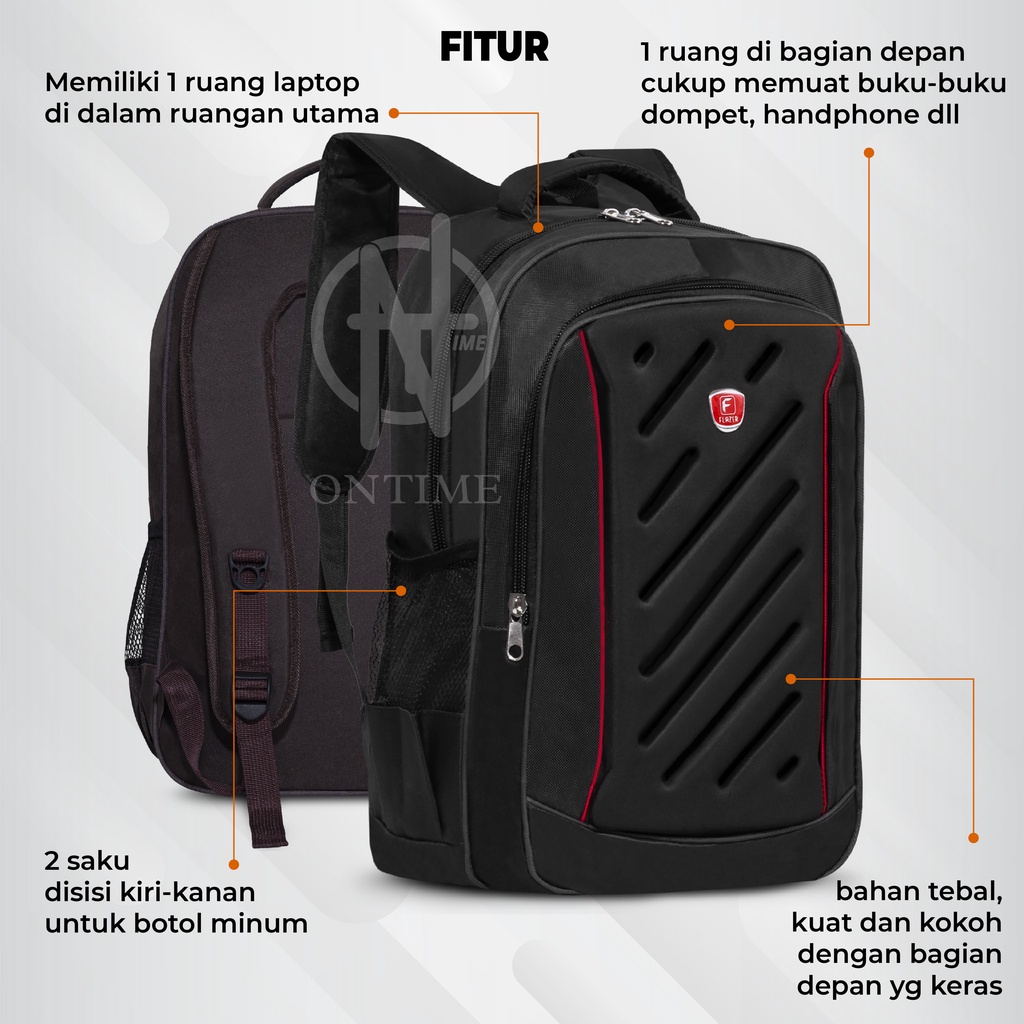 Tas Ransel Sekolah Dewasa Tas Laptop 14inch Tas Ransel Emboss Flazer Berkualitas - Goldiesbags