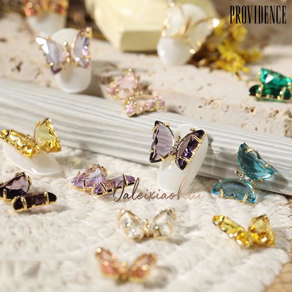 Providence Ornamen Kupu-Kupu 3d Warna-Warni Untuk Dekorasi Nail Art Wanita Charms