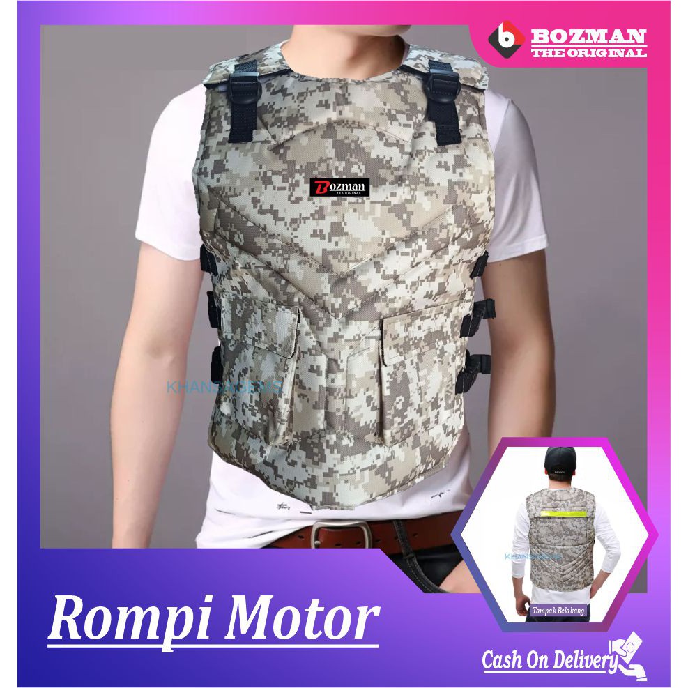 ROMPI MOTOR ANTI ANGIN PELINDUNG DADA TOURING/BIKERS-Double/Lor Gurun