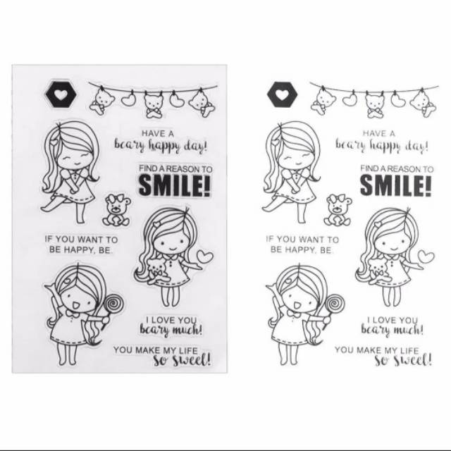 

stempel silikon bening untuk scrapbook dan jurnal