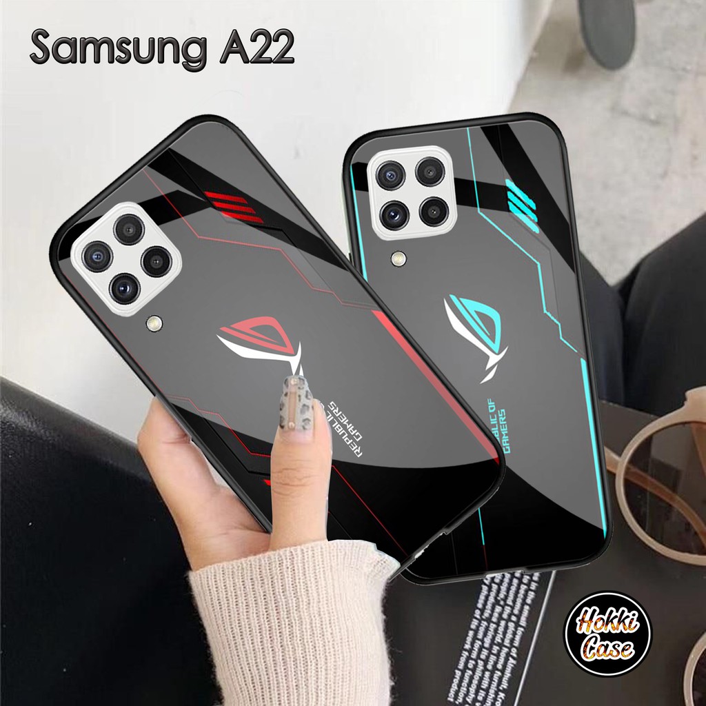 Soft Case Glass Kaca SAMSUNG A22  kesing kaca Samsung a22 5G Case Glass  samsung a22 4G [1H]