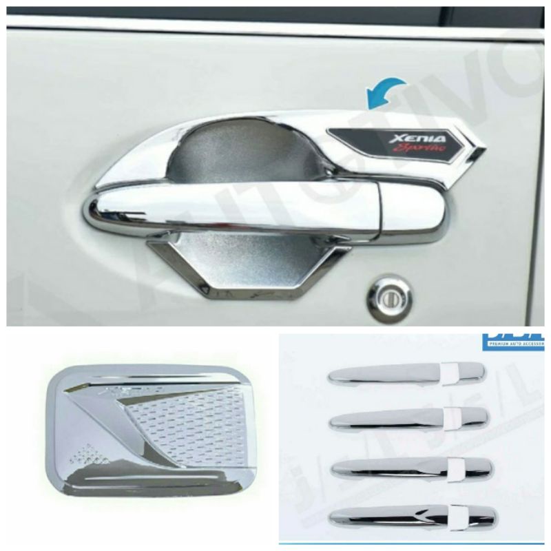 Paket outer handle tank cover all new xenia 2012 2021 hitam chrome