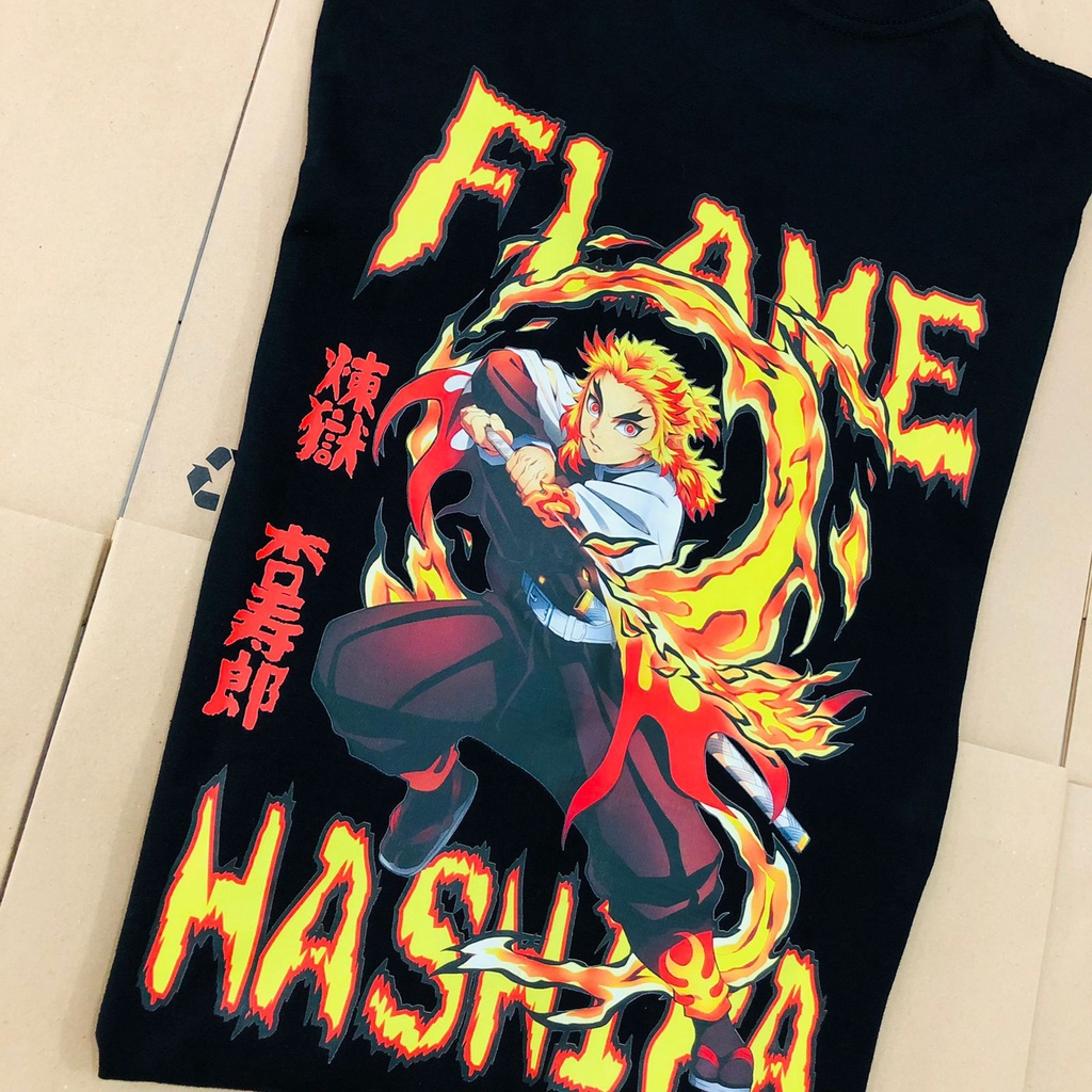 Longsleeve Rengoku Flame Hashira Anime Manga Demon Slayer Kimetsu No Yaiba Unisex