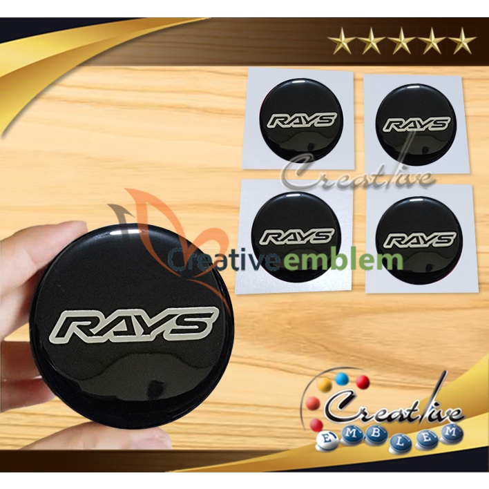 Sticker Timbul Tutup Dop Velg RAYS Size 4 s/d 6 cm (4 pcs)