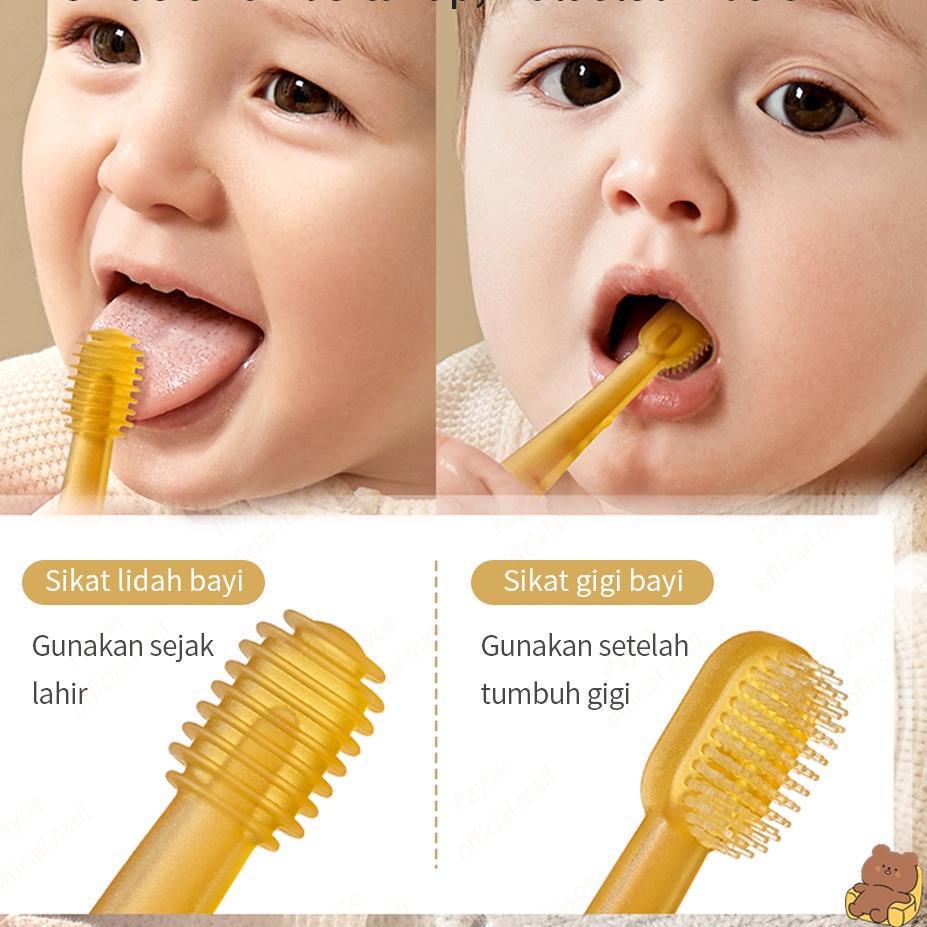 Mouth Cleaner Sikat Gigi &amp; Lidah Anak 2in1 Silicone Premium Newborn